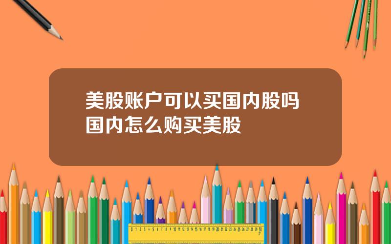 美股账户可以买国内股吗 国内怎么购买美股